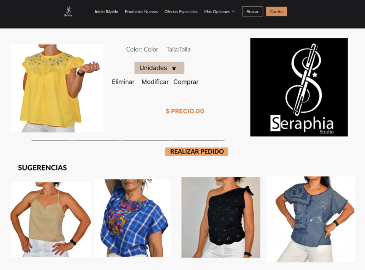 Vista previa de detalles del producto de la web Seraphia
